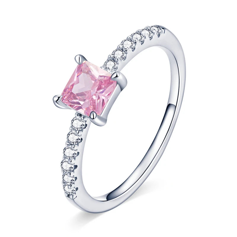 Pink Love Cubic Zirconia Ring 925 Sterling Silver