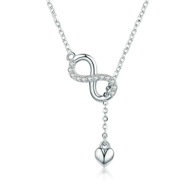 Infinity Love Pendant Necklaces 925 Sterling Silver