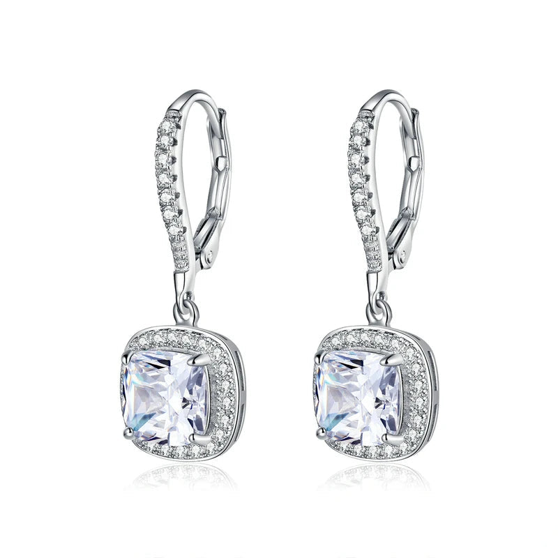 Hanging earrings in sterling silver .925 with cubic zirconia