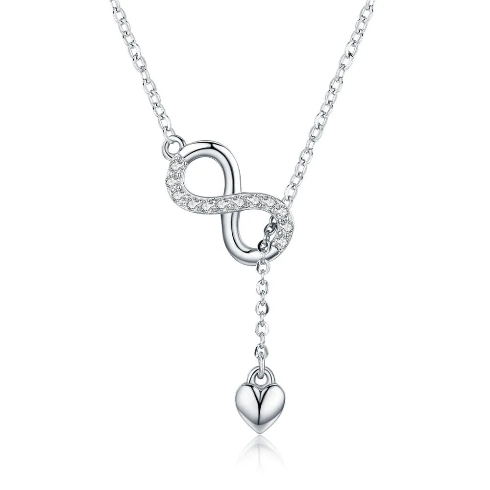 Infinity Love Pendant Necklaces 925 Sterling Silver