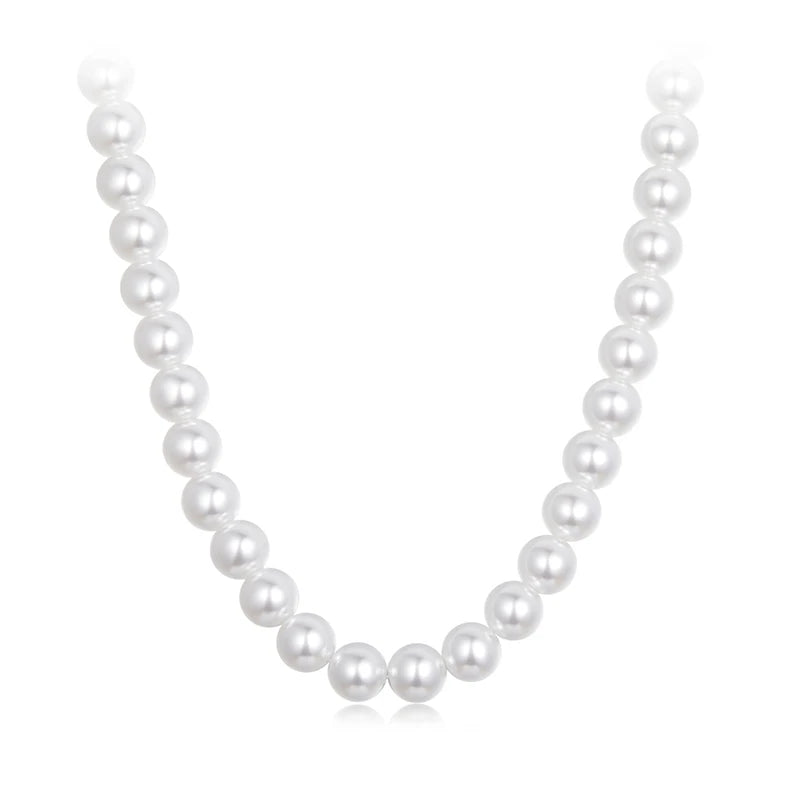 White Pearl Necklace 925 Silver