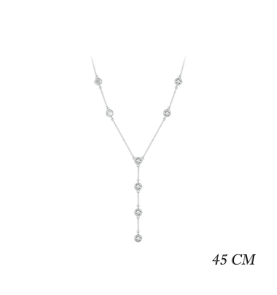 Stackable Necklace Sparkling Zircon 925 Sterling Silver