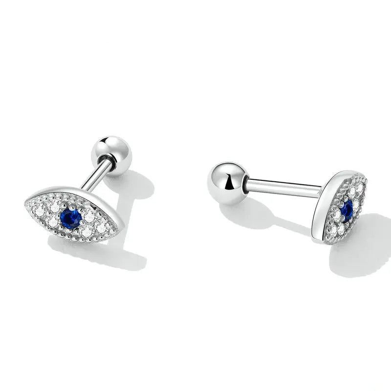 Women's Earrings - Blue protective eye.925 and cubic zirconia