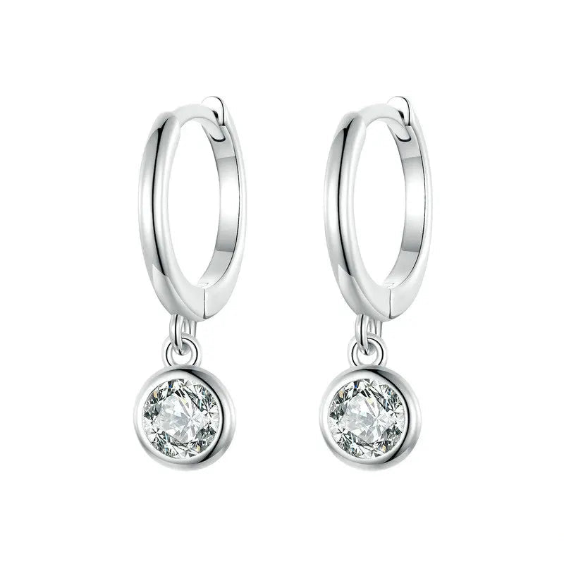 Hanging earrings in sterling silver .925 with cubic zirconia