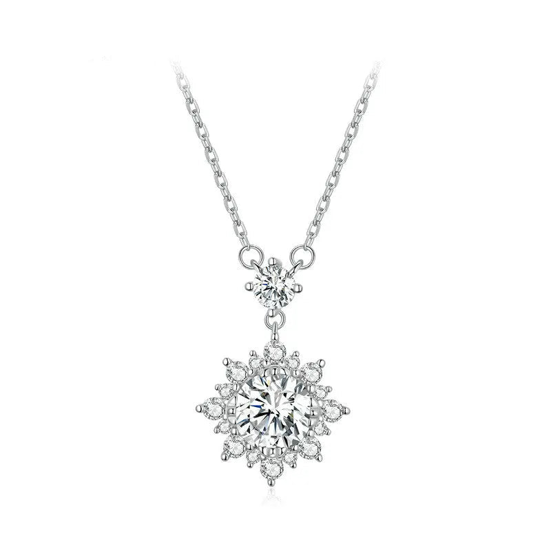 Women's Necklace - Lab Grown Diamond - 925 Sterling Silver