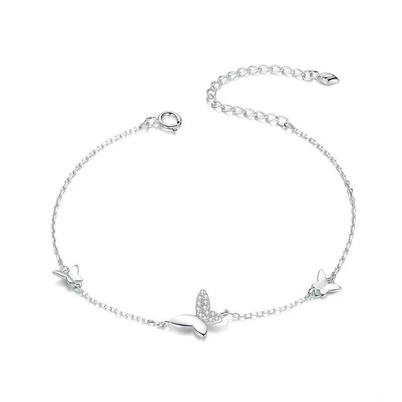 Flying Butterfly Sterling Silver 925 Bracelet for Women