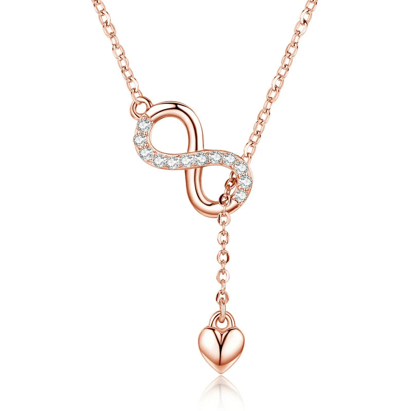 Infinity Love Pendant Necklaces 925 Sterling Silver