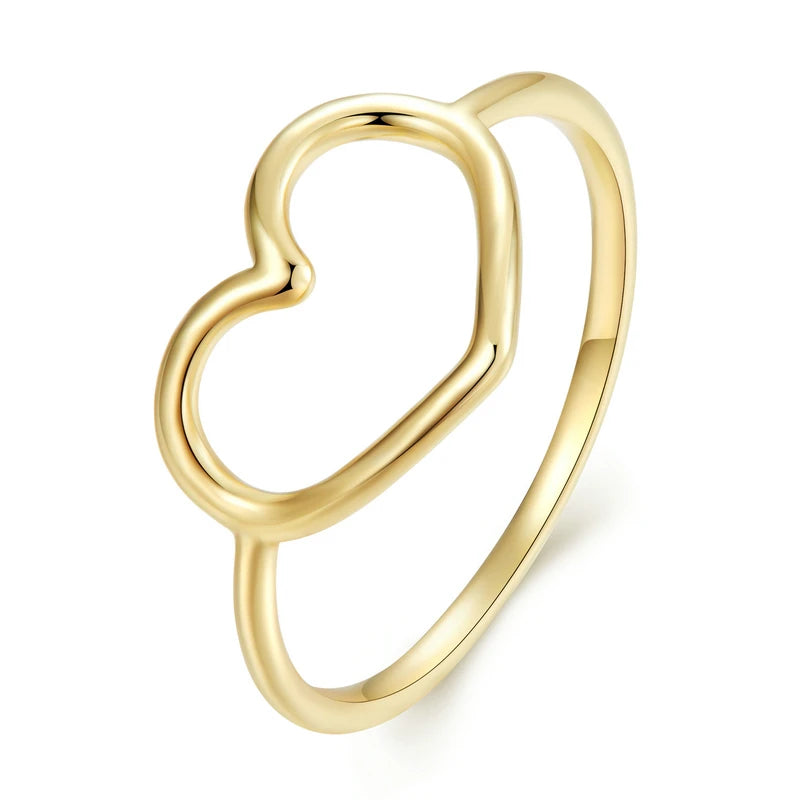 Minimalist Heart Finger Ring 925 Sterling Silver