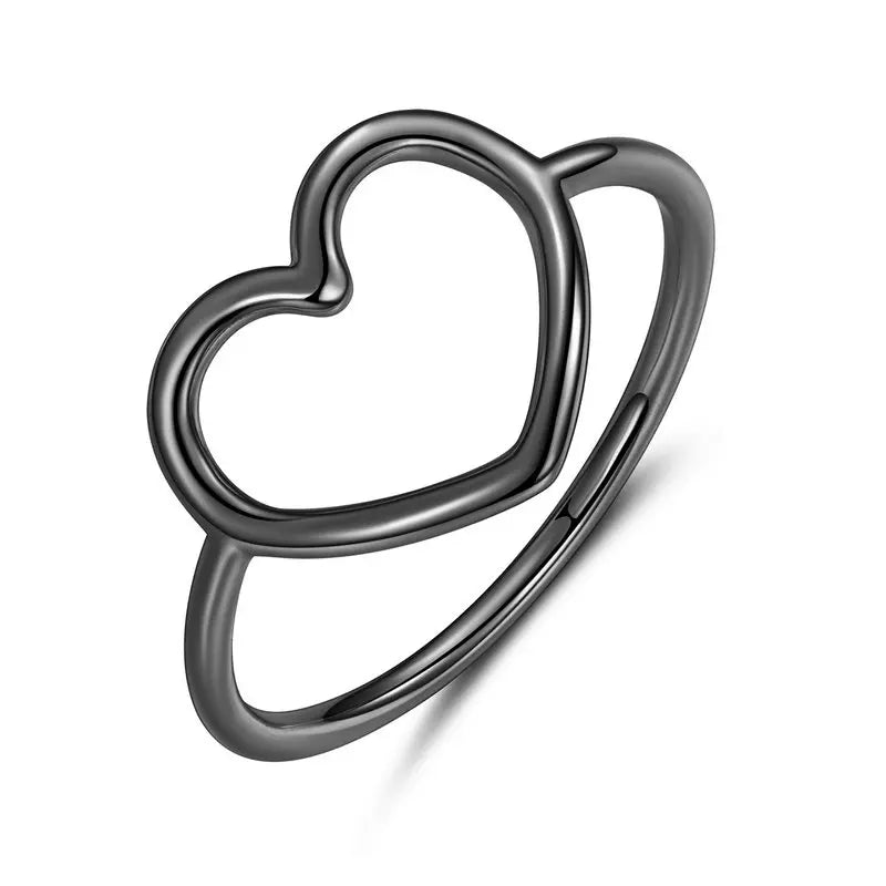 Minimalist Heart Finger Ring 925 Sterling Silver