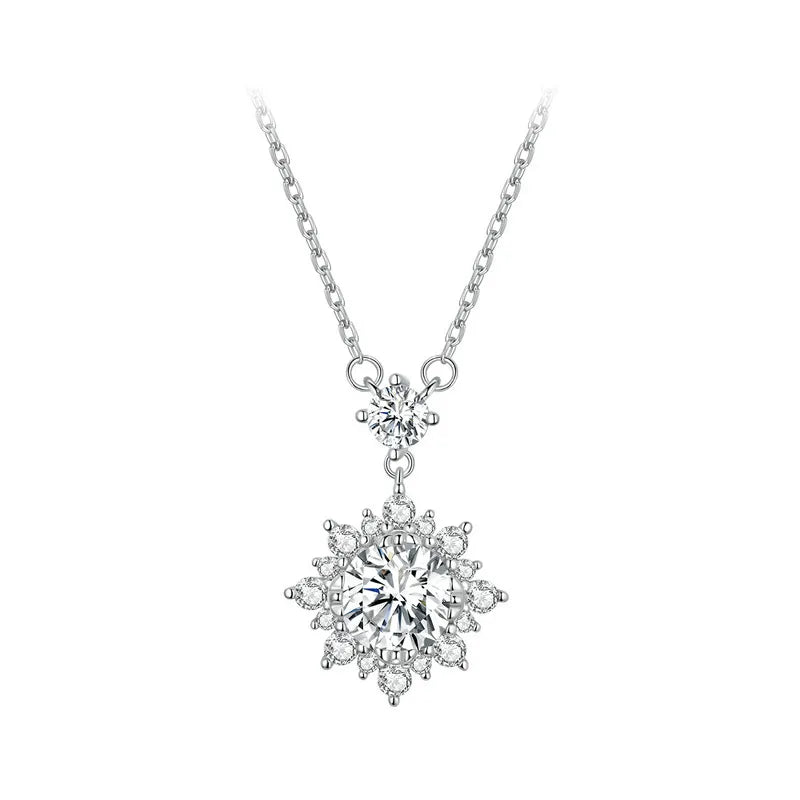 Women's Necklace - Lab Grown Diamond - 925 Sterling Silver