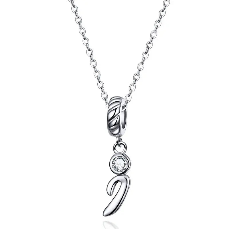 Pendant with chain for woman letter - Sterling silver