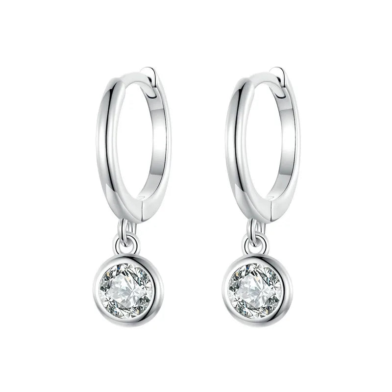 Hanging earrings in sterling silver .925 with cubic zirconia